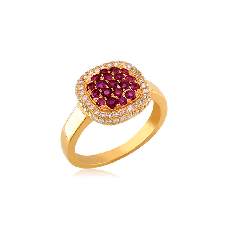 1.5 carat lab ruby engagement ring, gold leaves ring with oval shape  gemstone / Cornus | Eden Garden Jewelry™